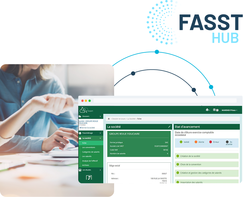Screenshot of the UP IFC platform showing the status of the company's social and financial assessments.