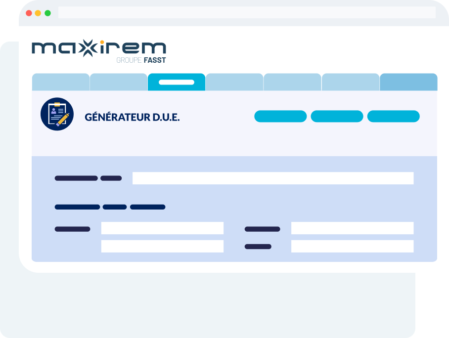 Interface du générateur DUE affichant un formulaire de création conforme aux obligations de formalisation des contrats collectifs en entreprise