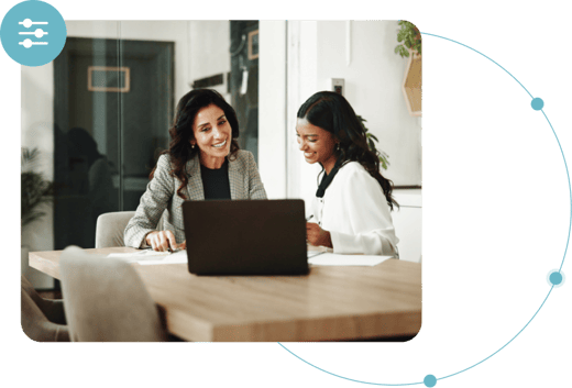 Three professionals reviewing pricing rule configuration with the FASST insurance pricing engine