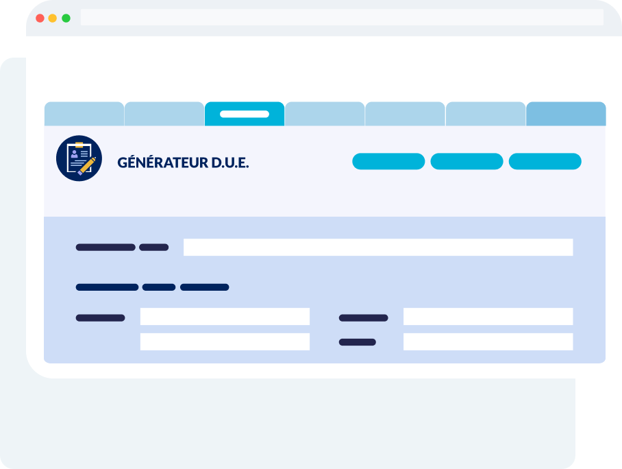 Interface du générateur DUE affichant un formulaire de création conforme aux obligations de formalisation des contrats collectifs en entreprise